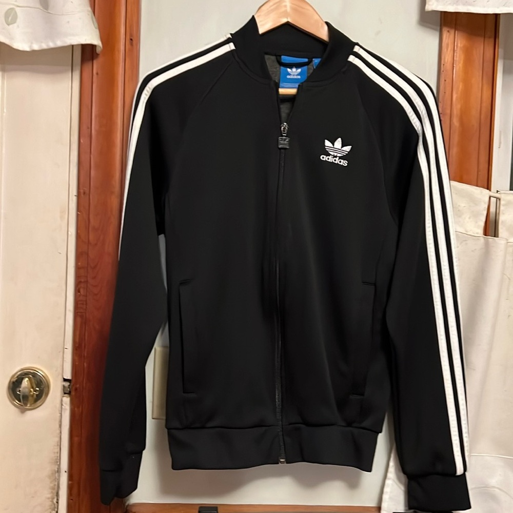 Adidas sipe up sweat shirt black